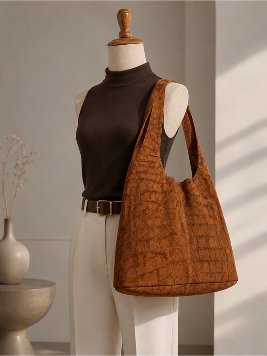 Haute Hippie Handbags - 🤎 Haute Hippie Embossed Hobo Shoulder Bag 🤎 🔥BNWT🔥